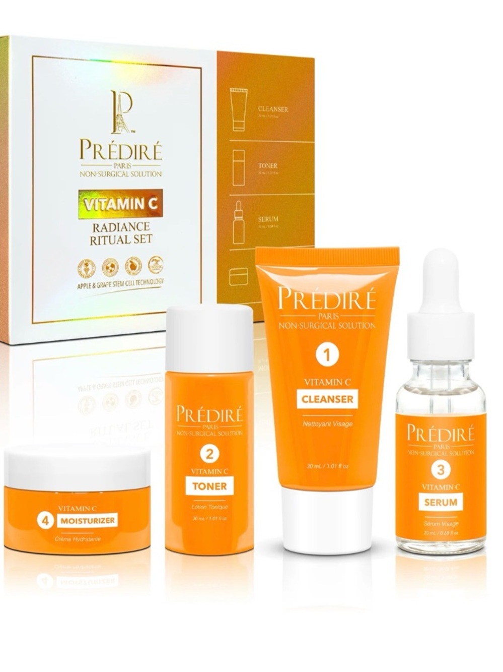 Prestige Paris Vitamin C Radiance Ritual Set of 4 — Orange Skincare Kit